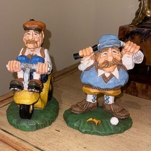 2 David Frykman ”The Golfer” figurines
